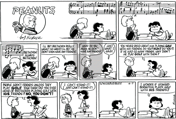 Peanuts - Sunday June 7, 1959 Comic Strip