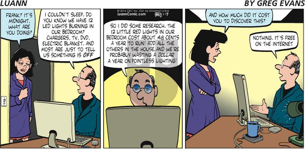 Luann on Sunday January 17, 2016 Comic Strip