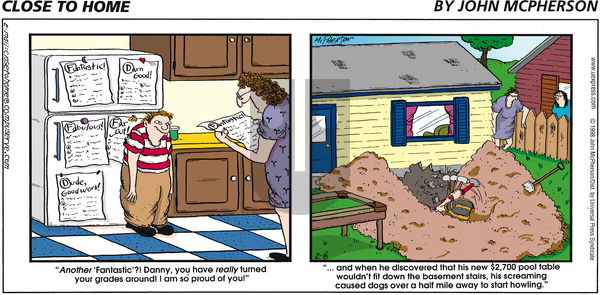 Close to Home on Sunday February 8, 1998 Comic Strip