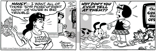 Nancy on Thursday September 18, 2003 Comic Strip
