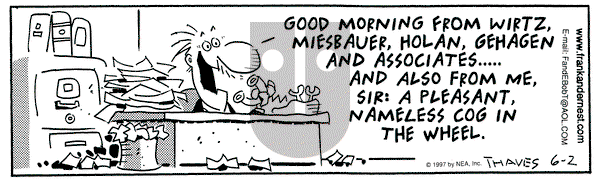 Frank and Ernest on Monday June 2, 1997 Comic Strip