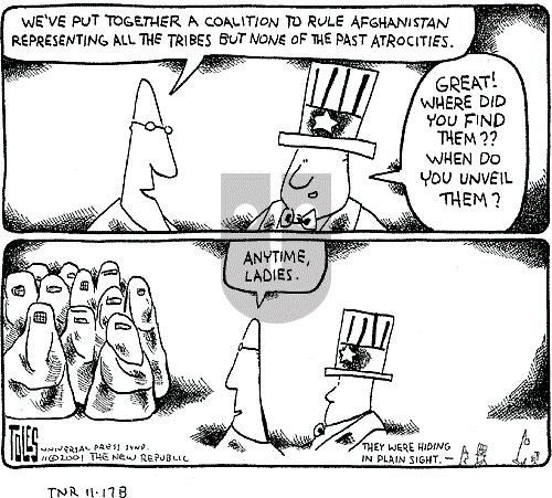 Tom Toles on Sunday November 18, 2001 Comic Strip