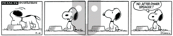Peanuts on Saturday September 16, 1967 Comic Strip