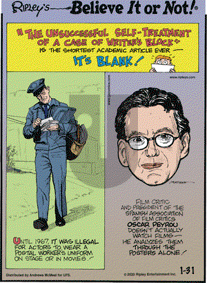 Ripley's Believe It or Not on Friday January 31, 2020 Comic Strip