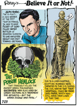 Ripley's Believe It or Not on Wednesday July 23, 2014 Comic Strip