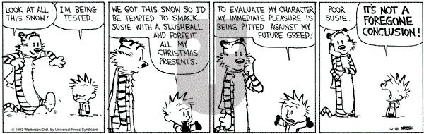 Calvin and Hobbes on Saturday December 18, 1993 Comic Strip