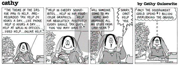 Cathy Classics on Thursday April 11, 1996 Comic Strip