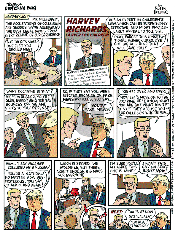 Tom the Dancing Bug on Friday February 2, 2018 Comic Strip