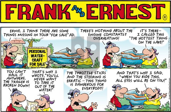 Frank and Ernest on Sunday May 12, 2013 Comic Strip