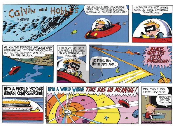 Calvin and Hobbes on Sunday June 8, 1986 Comic Strip