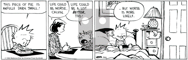Calvin and Hobbes on Tuesday March 22, 1994 Comic Strip