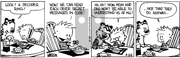 Calvin and Hobbes - Wednesday March 26, 1986 Comic Strip