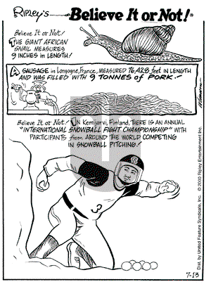 Ripley's Believe It or Not on Thursday July 13, 2000 Comic Strip