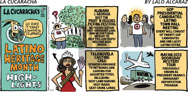La Cucaracha - Sunday October 9, 2011 Comic Strip
