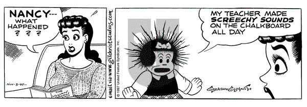 Nancy on Monday November 3, 1997 Comic Strip
