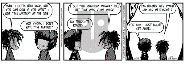 The Boondocks on Saturday April 22, 2000 Comic Strip
