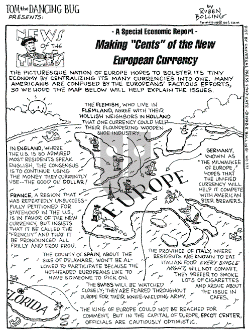 Tom the Dancing Bug on Sunday January 11, 1998 Comic Strip