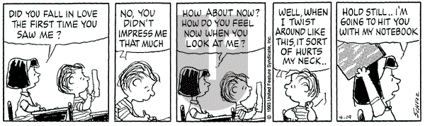 Peanuts on Monday April 19, 1993 Comic Strip