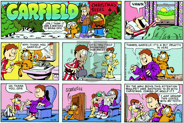 Garfield on Sunday December 18, 1988 Comic Strip