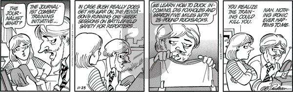 Doonesbury on Monday November 25, 2002 Comic Strip
