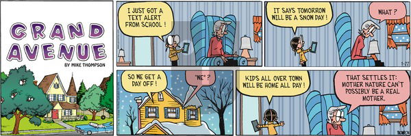 Grand Avenue on Sunday January 22, 2017 Comic Strip
