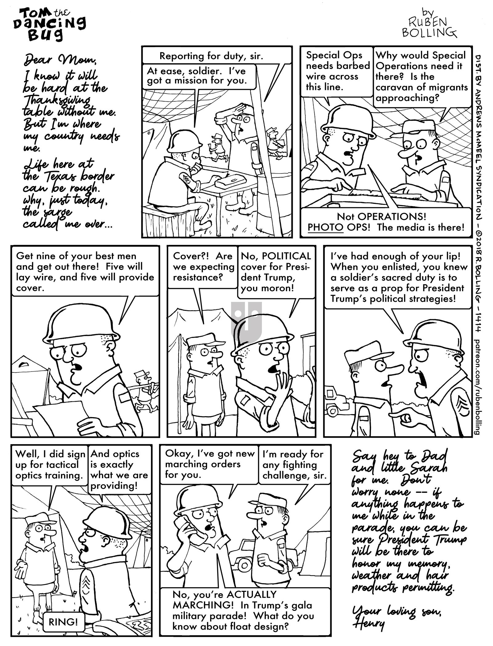 Tom the Dancing Bug - Monday November 19, 2018 Comic Strip