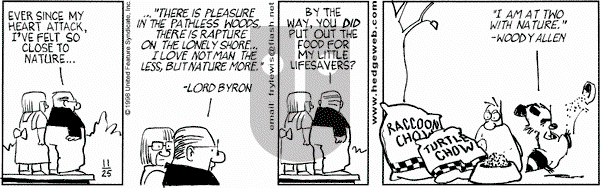 Over the Hedge on Wednesday November 25, 1998 Comic Strip