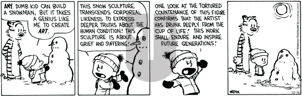 Calvin and Hobbes on Tuesday December 16, 2014 Comic Strip