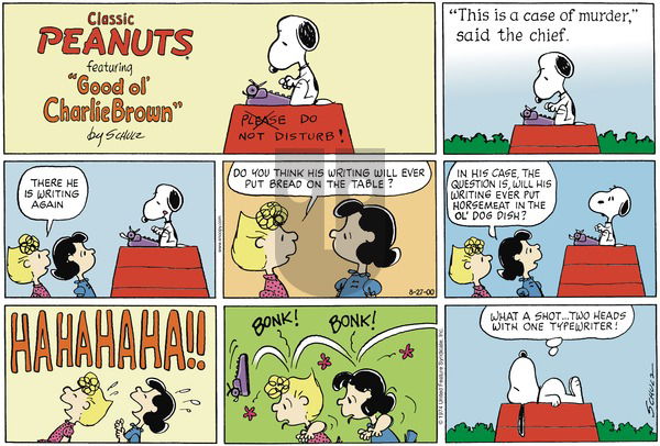 Peanuts on Sunday August 27, 2000 Comic Strip