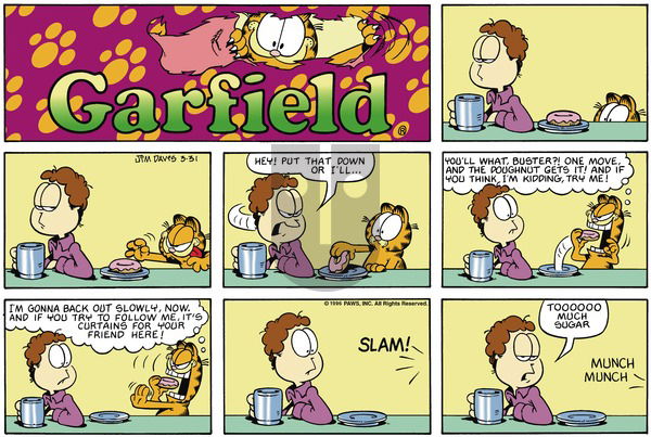 Garfield on Sunday March 31, 1996 Comic Strip