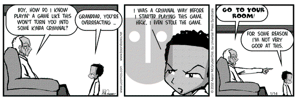 The Boondocks on Monday January 14, 2002 Comic Strip