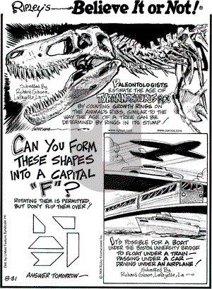 Ripley's Believe It or Not on Thursday August 31, 2006 Comic Strip