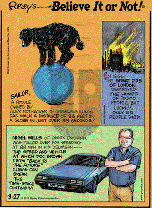 Ripley's Believe It or Not on Monday March 27, 2017 Comic Strip