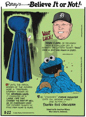 Ripley's Believe It or Not on Saturday August 22, 2020 Comic Strip