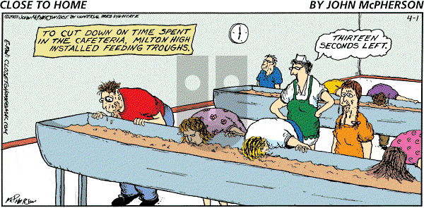 Close to Home on Sunday April 1, 2007 Comic Strip