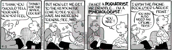 Drabble on Tuesday September 3, 2002 Comic Strip