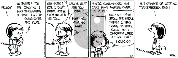 Calvin and Hobbes on Thursday June 14, 1990 Comic Strip