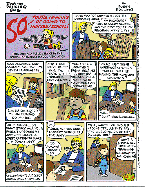 Tom the Dancing Bug on Saturday November 30, 2002 Comic Strip