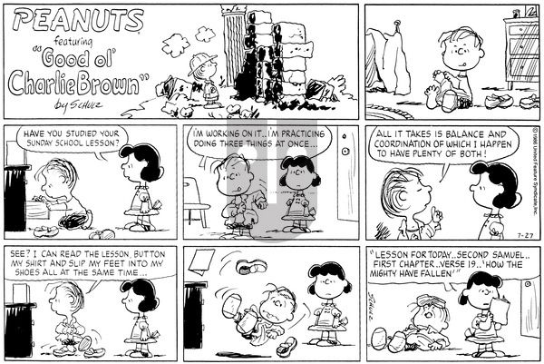 Peanuts on Sunday July 27, 1986 Comic Strip