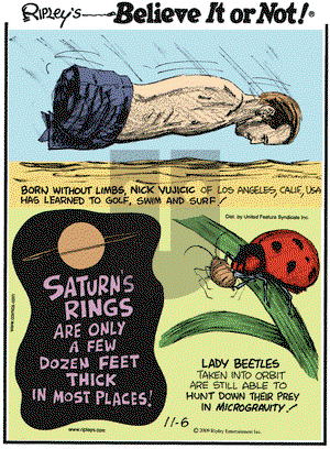 Ripley's Believe It or Not on Friday November 6, 2009 Comic Strip
