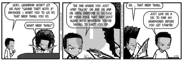 The Boondocks on Tuesday January 15, 2002 Comic Strip