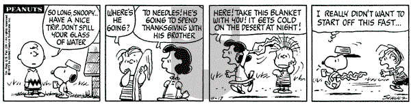 Peanuts on Monday November 17, 1975 Comic Strip