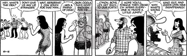 Alley Oop on Saturday October 9, 1971 Comic Strip