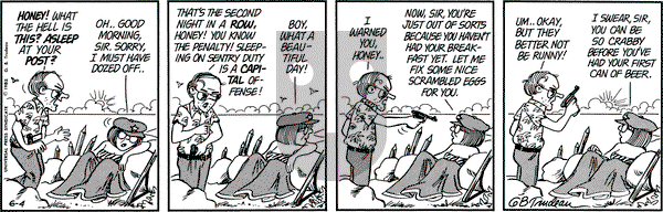 Doonesbury on Friday June 4, 1982 Comic Strip