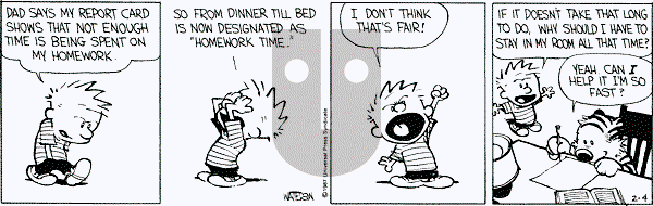 Calvin and Hobbes - Wednesday February 4, 1987 Comic Strip