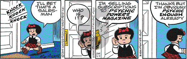 Nancy on Thursday January 6, 2011 Comic Strip
