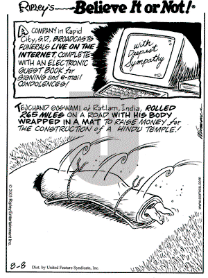 Ripley's Believe It or Not on Friday August 8, 2003 Comic Strip
