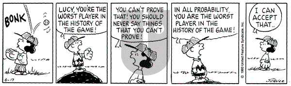 Peanuts on Thursday June 17, 1993 Comic Strip