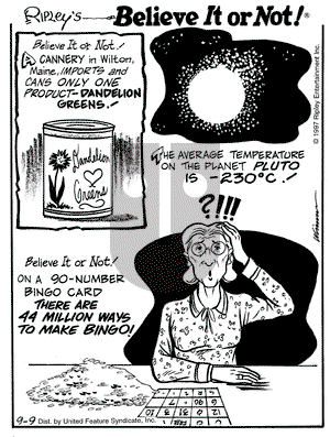 Ripley's Believe It or Not on Tuesday September 9, 1997 Comic Strip