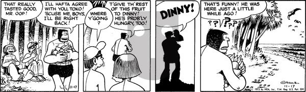 Alley Oop on Saturday November 17, 1973 Comic Strip